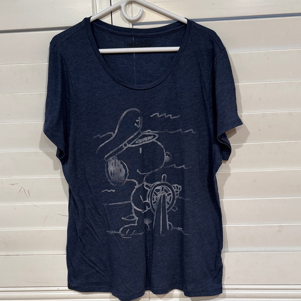 Navy Blue Graphic Women's Blouse